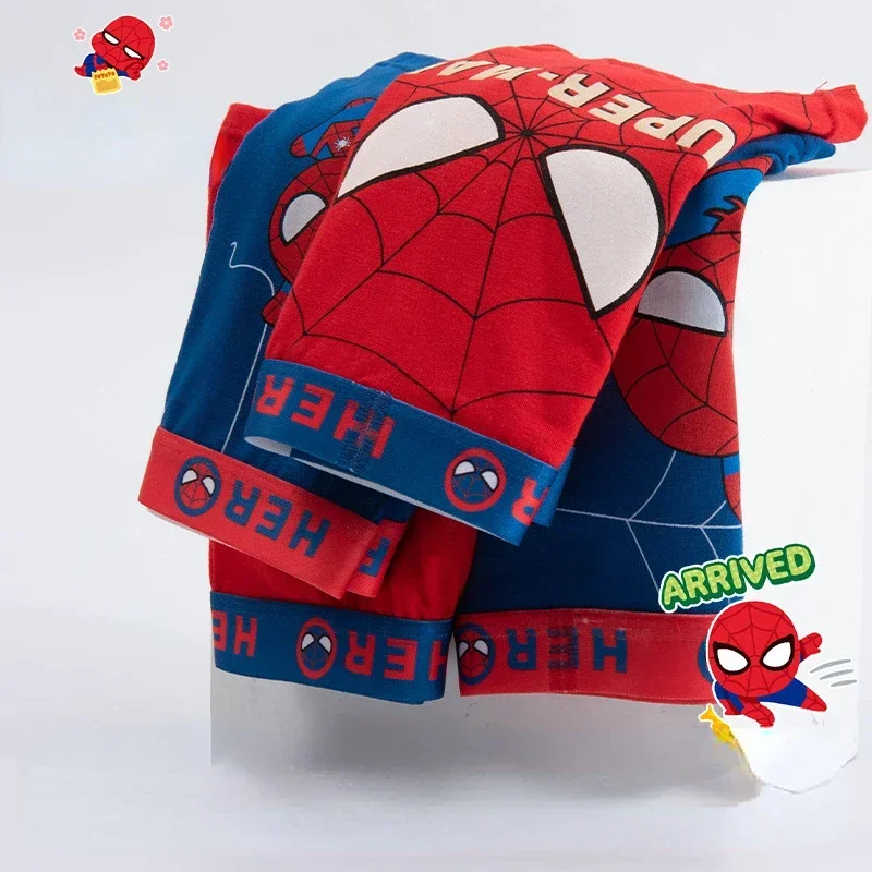 4pcs Marvel Children Underwear Spiderman Figures Briefs Kids Cotton Underwear Avengers Cartoon Print Soft Baby Boy Underpants