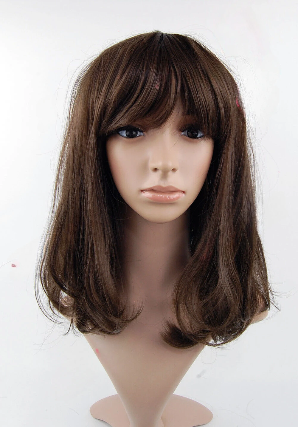 Brown Mid Length Sythetic Wig