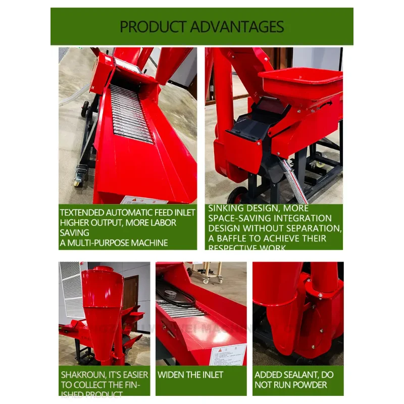 شف القش كسارة الدواجن العشب التقطيع سيلاج المروحية القش Fodder العلف آلة قطع القشر