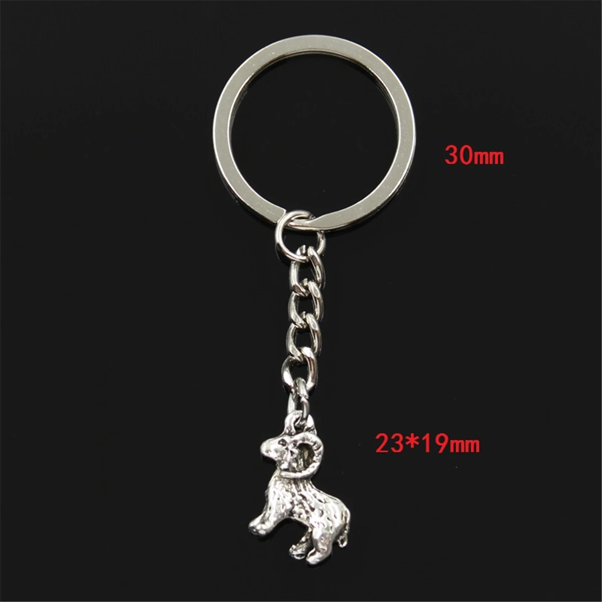 Fashion Keychain 23x19mm Goat Ram Pendants DIY Men Jewelry Car Key Chain Ring Holder Souvenir For Gift