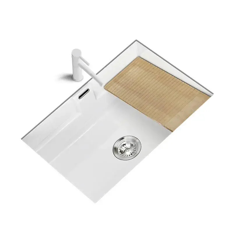 Deepened ceramic laundry basin with rubbing board balcony household sink integrated under-counter wash basin