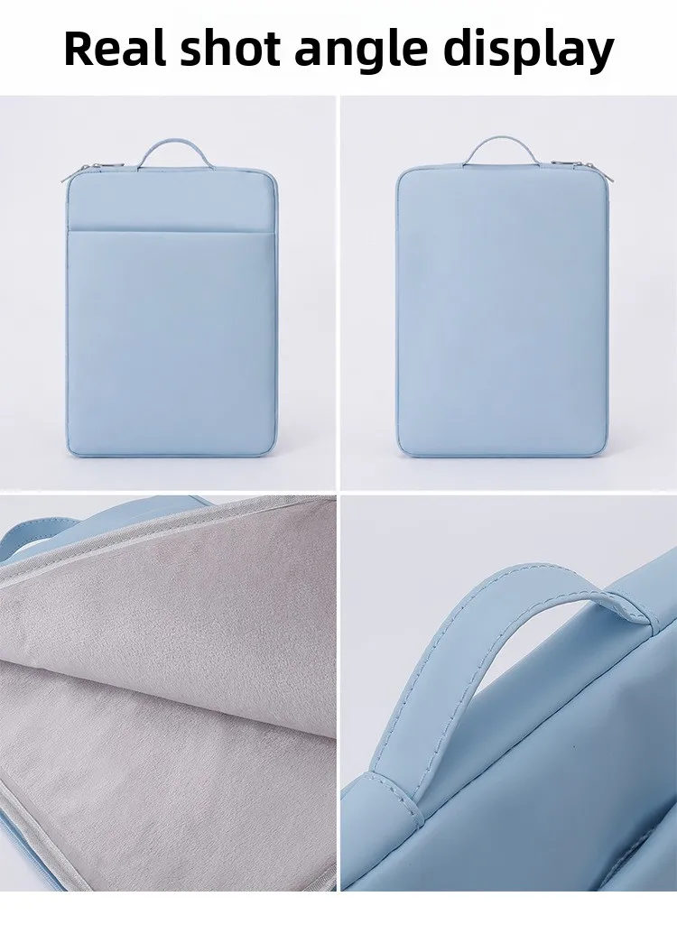PU-Leder Laptop-Handtasche 11-15,6 Zoll Wasserdichte Hülle für Notebooks mit Plüschfutter – Detail 13