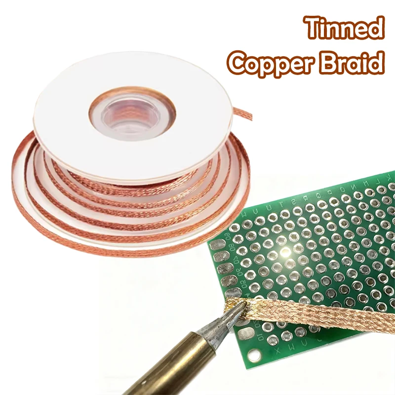 Desoldering Braid Tape Copper Wire Tin Solder Removal Soldering Wick Repair Tool 1.5m*2.0/3.0/4.0mm BGA Cleaning Repair Tools