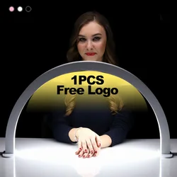 LOGO 30 inch 48W Beauty Salon Lighting Half-Moon Shaped Nails Care kit Desktop Arch Ring Led Lights Nail Art Light Manicure Lamp