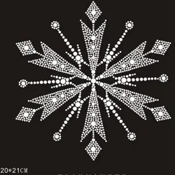 2PC/Lot Iron-On Crystal Christmas Snowflake Rhinestone Transfers Design Applique Patches for Shirts Hot Fix Patches