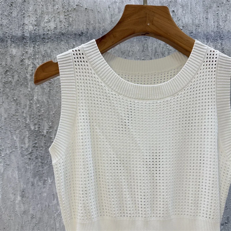 Immagine 3: Abito da donna nuovo in maglia elasticizzata, mini abito slim per l'autunno 2026, abito corto senza maniche con volant a strati, abito da festa scavato
