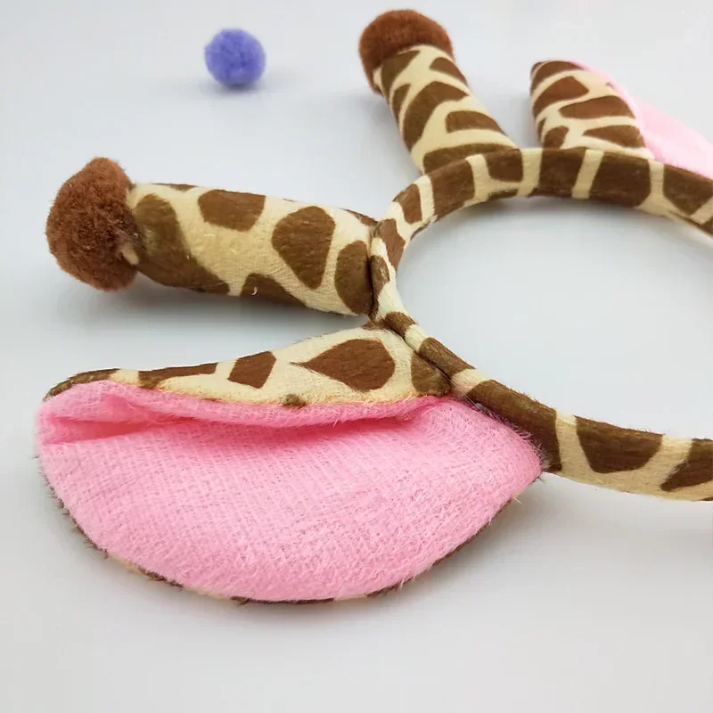 Pluche Giraffe Dierenhoofdband Oorband Staart Cadeau Verjaardagsfeestje Kostuum Kerstmis Halloween voor volwassen jongen meisjes kinderen