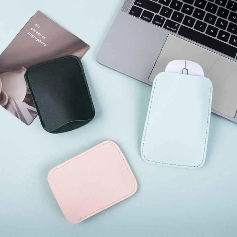 1Pc Wireless Mouse Storage Bag PU Leather Protective Sleeve Bag Anti-scratch Case Small Items Storage Pouch Women Need Bag