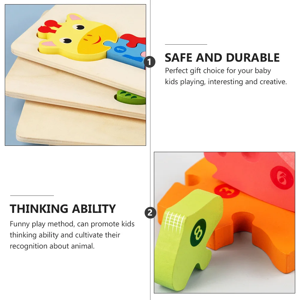 خشبية الحيوان بانوراما الاطفال الكرتون ديناصور التعلم مشرق اللون لعبة تعليمية التنسيق بين اليد والعين تطوير لغز ل #6