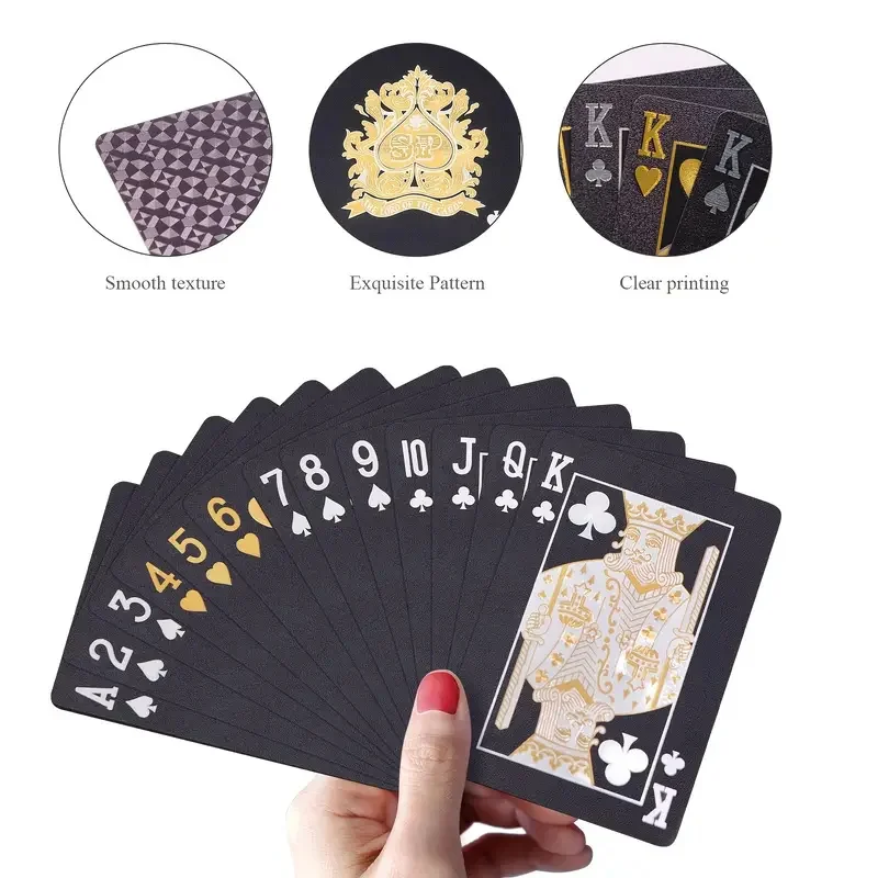 Golden Foil Playing Cards Deck, Golden Dollar Cards Waterproof Plastic, Perfect Christmas Gifts Thanksgiving Gifts