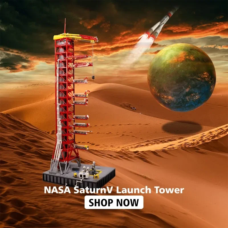 MOC Saturn-V Saturn 5 Launch Tower Building Blocksคลาสสิก 21309 Rocket Launch Standอิฐของเล่นเด็กของขวัญวันเกิด