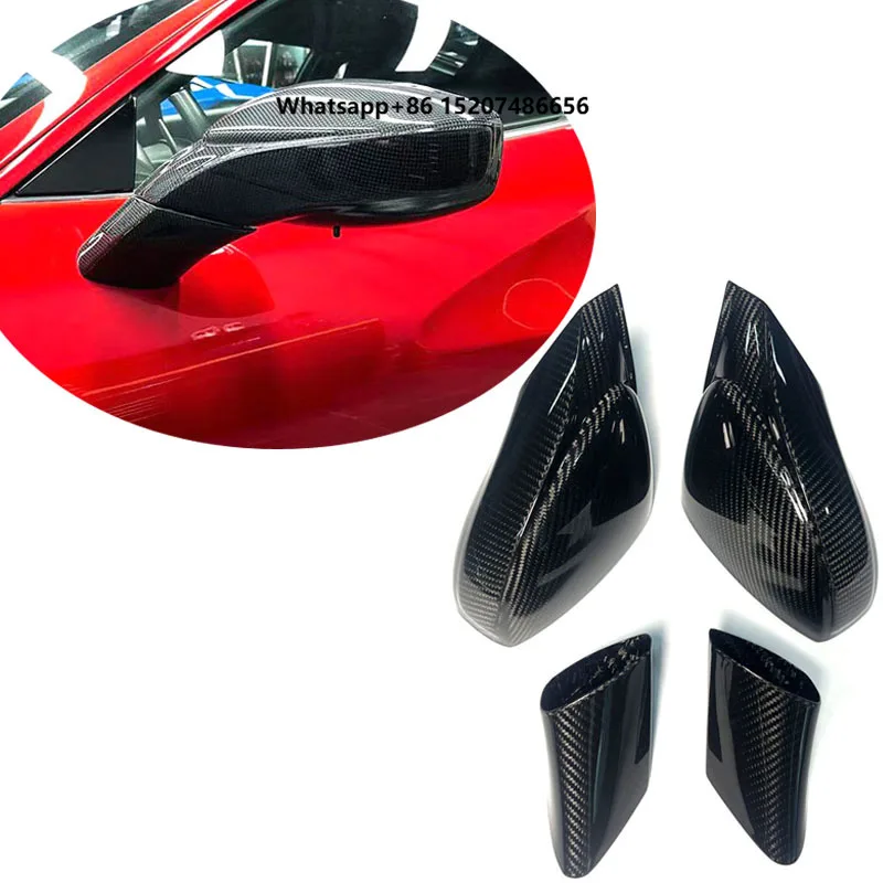 Car Exterior Accessories for F488 Dry Carbon Fiber Side Mirrors Cover for 488 GTB Replacement Rearview Mirror Cover