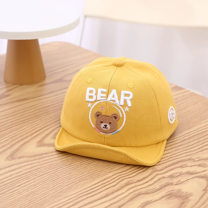 Summer Outdoor Baby Baseball Cap Cartoon Bear Baby Boys Girls Sun Hat Toddler Soft Letter Kids Children Beach Caps