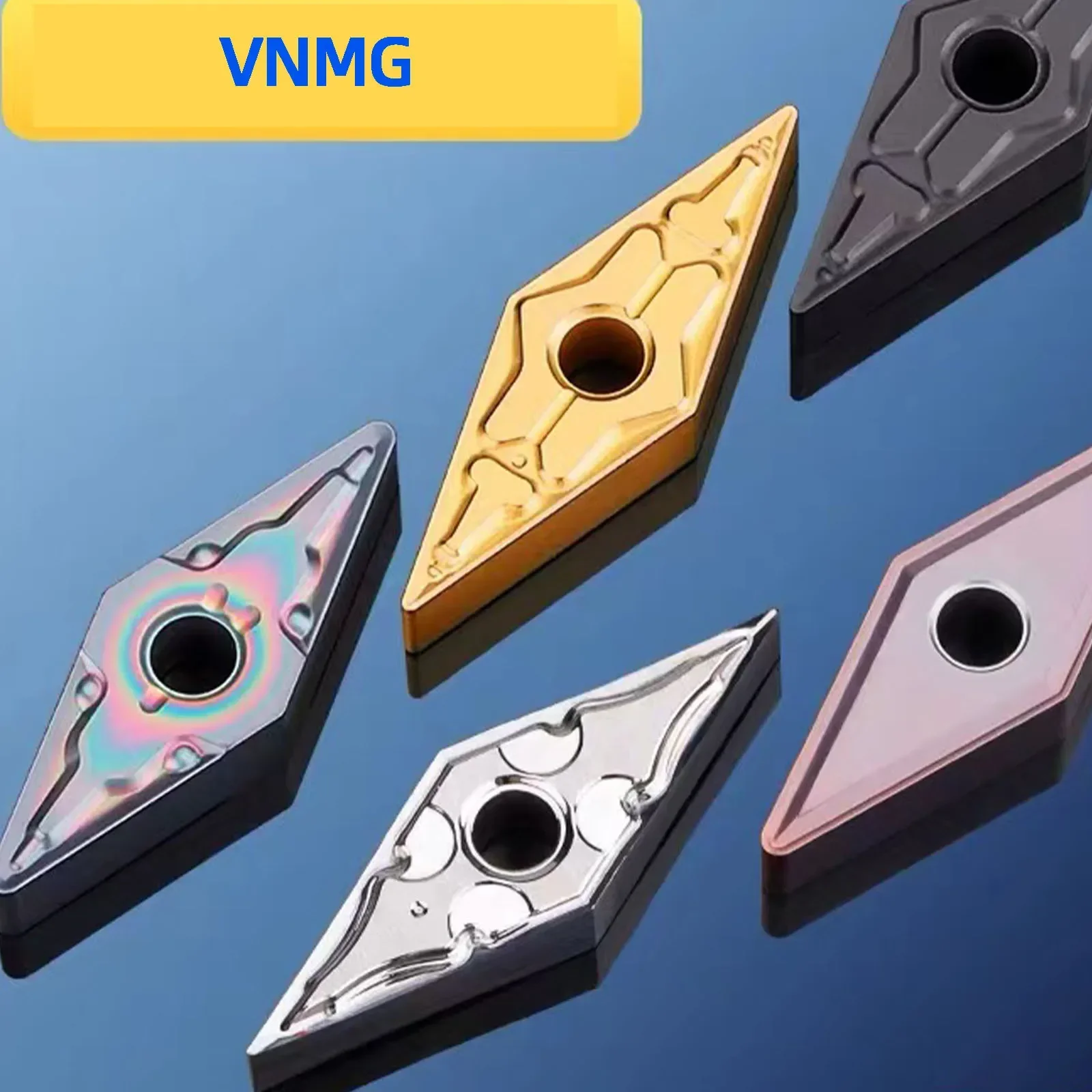 10pcs VNMG Carbide Turning Tool Cutting Rhombic Lathe Tools Slotting Milling Cutter Inserts Outer Round Steel Parts CNC