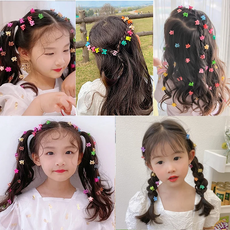 New Girls Cute Colorful Hair Clips Flower Star Crown Small Hair Claws Kids Sweet Hairpin Cartoons Fashion Hair Accessories Gift