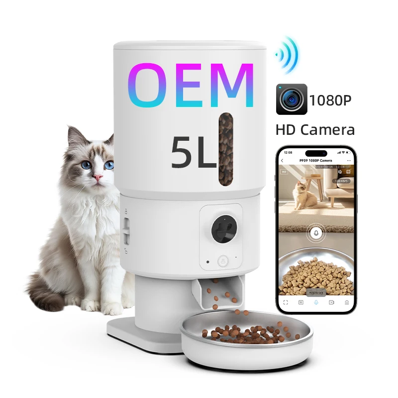 

5L camera-equipped night vision 1080P high-definition video Tuya app-controlled pet food dispenser automatic pet feeder