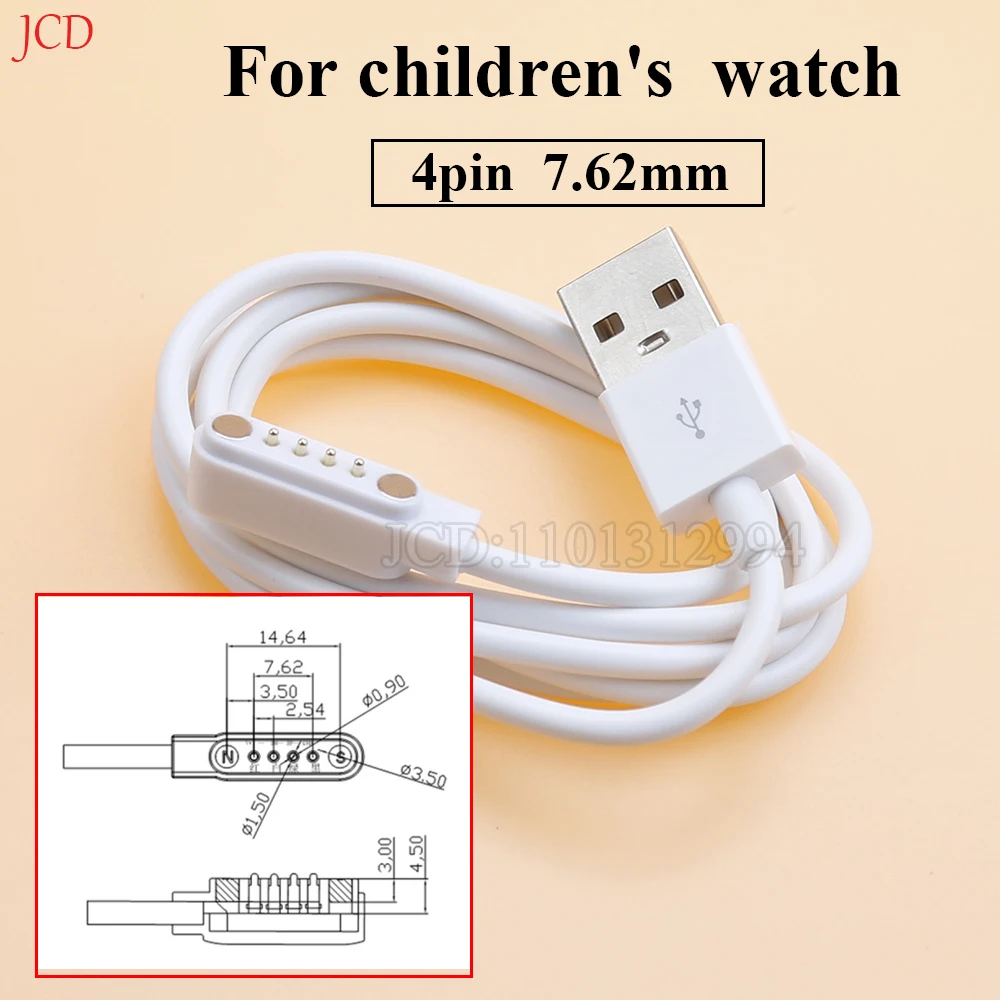 Magnetic Charge Charging Cable For Smart Watch For 4Pin 7.62mm Distances White Novel Usb Power Charger Cables Universal  80cm