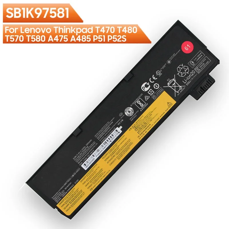

SB1K97581 Сменный аккумулятор для Lenovo Thinkpad T580 T570 T470 T480 A475 A485 P51 P52S 61+