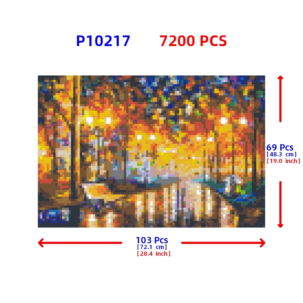 Bos Diy Bouwsteen Oliestijl Schilderij Mozaïek Pixel Art Aangepaste Huisdecoratie Verjaardag Kerstcadeaus Voor Natuurliefhebbers