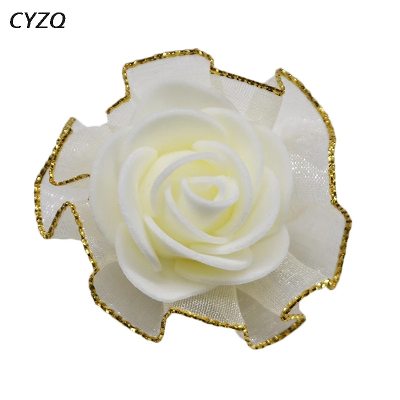 20 pçs/lote 4cm pe espuma de seda rosa flores artificiais cabeças para casamento decoração para casa diy scrapbooking grinalda falso rosa flor