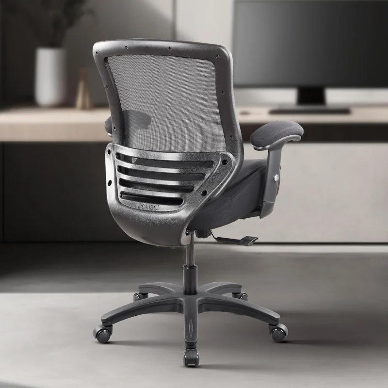 

Black 400lb Mid-Back Ergonomic Mesh Office Chair – Soft Wide Cushion & Adjustable Arms Desk