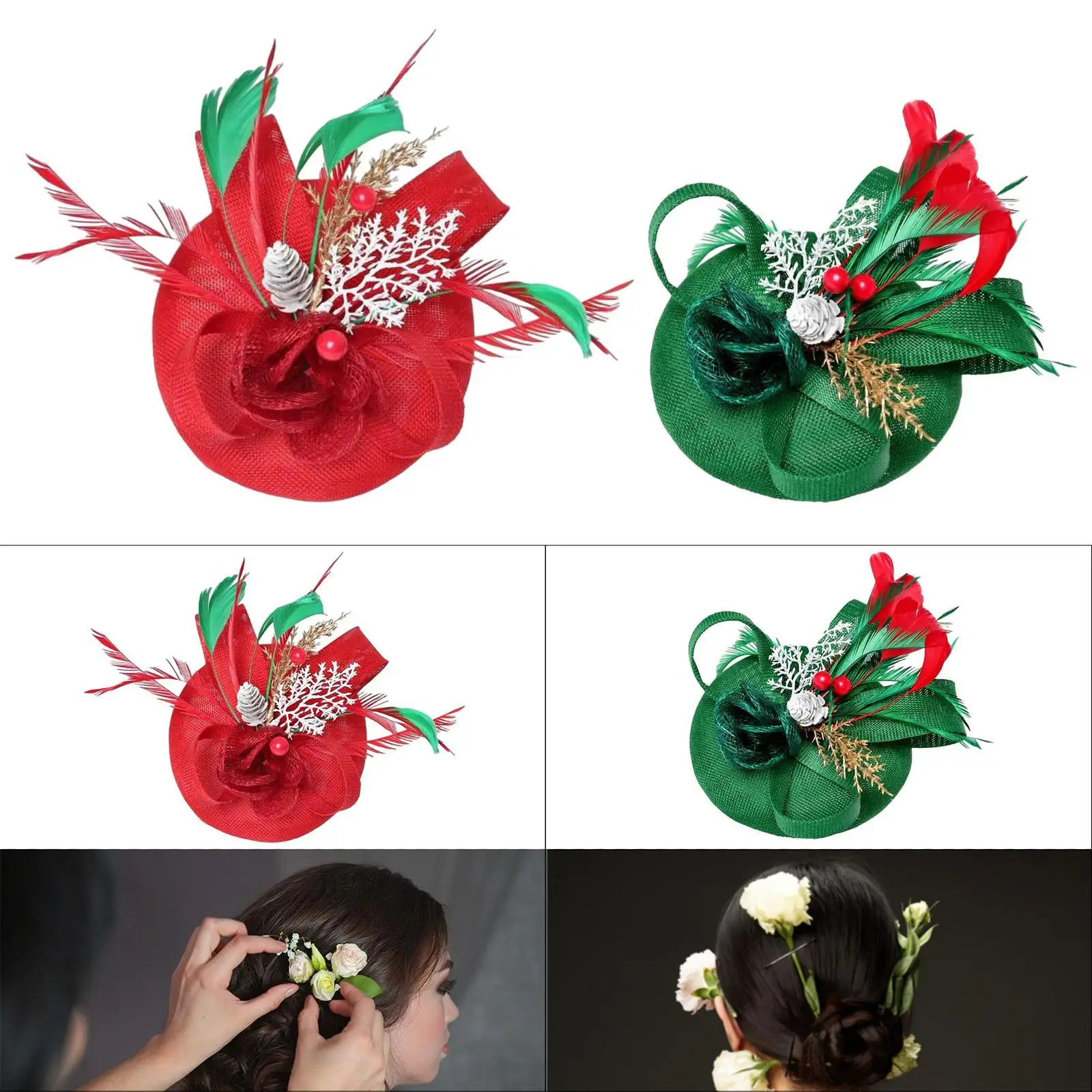 

Bride Hat Hair Clip Cosplay Top Hat Hair Pin for Party Stage Performances