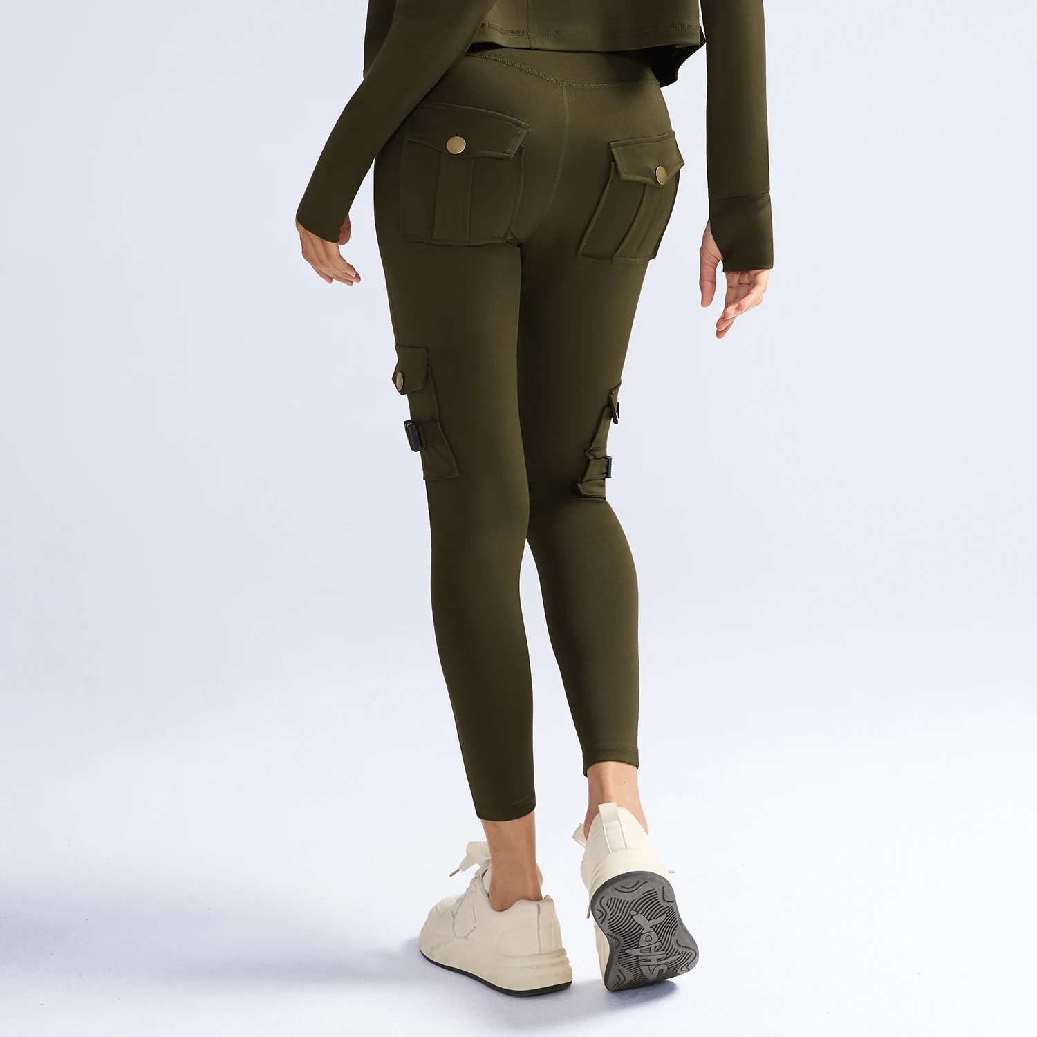 Mulheres treino leggings apertados com bolsos escondidos scrunch cintura alta carga ginásio yoga com costura frontal leggings