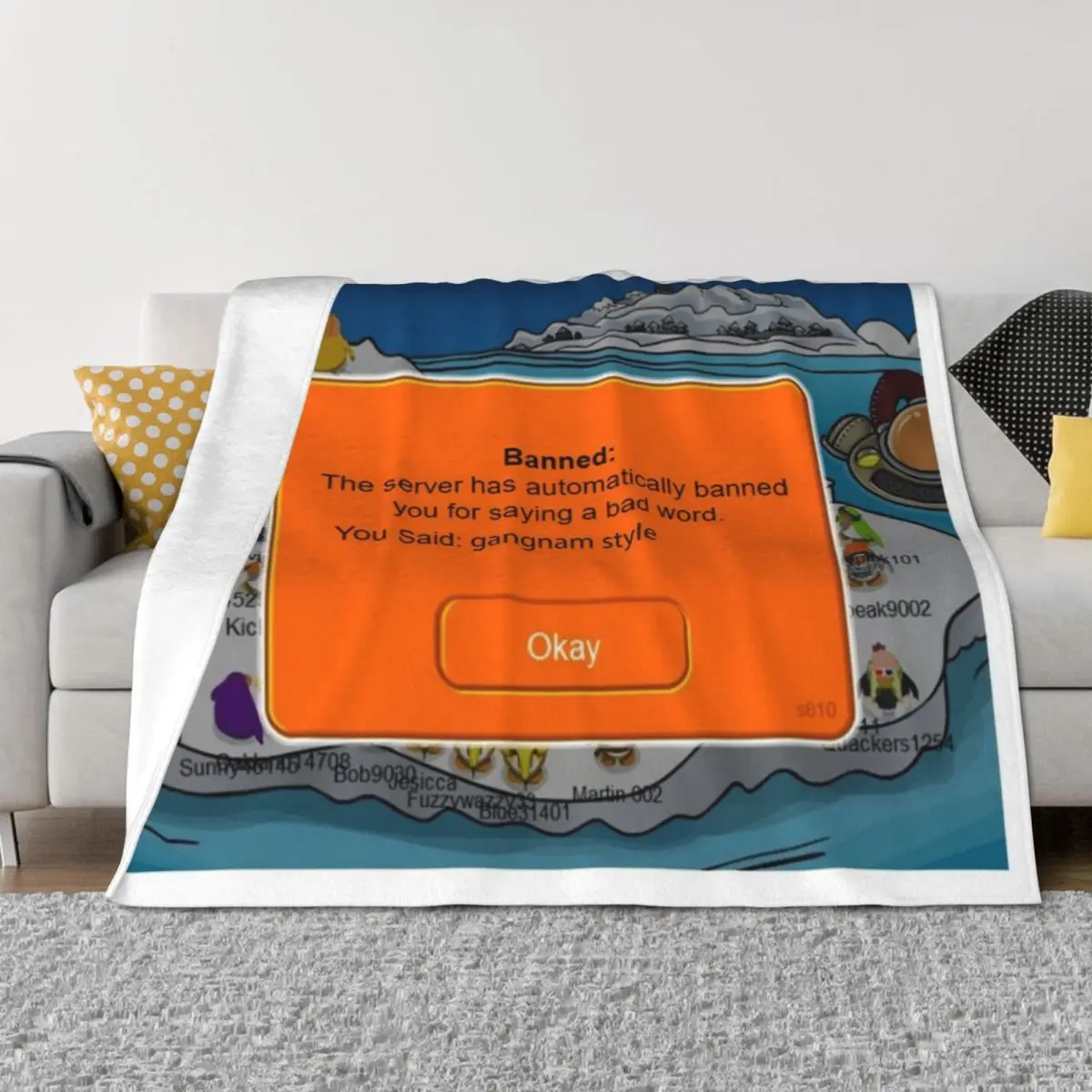 

gangnam style club penguin Throw Blanket Luxury Throw Flannel Weighted Sofa Blankets