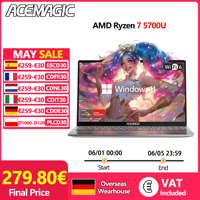 ACEMAGIC Gaming Laptop AMD Ryzen 7 5700U Radeon RX Vega 8 Graphics 15.6“FHD Display 16GB RAM 512GB NVMe SSD Laptop Computer