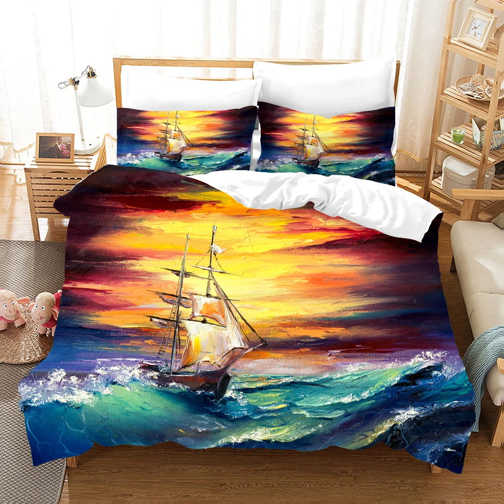 

Famous Oil Painting 3D Comforter Bedding Set King Queen Twin Size Duvet Cover Sets Dropshipping Boy Christmas Gift Luxury Kids