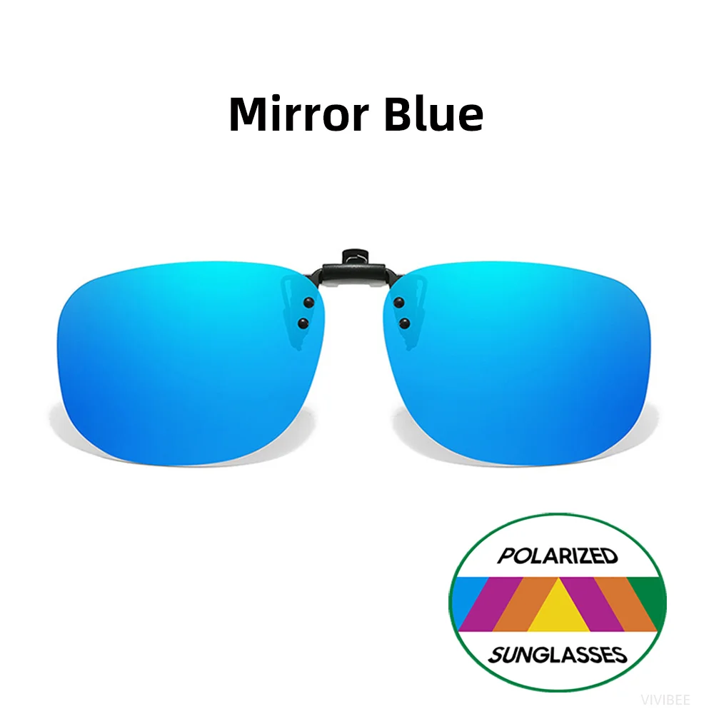 VIVIBEE Flip Up Clip On Sonnenbrille Polarisierte Herren Quadratisch UV400 Photochrome Nachtsicht Damen Klassische Spiegelklammern – Detail 14