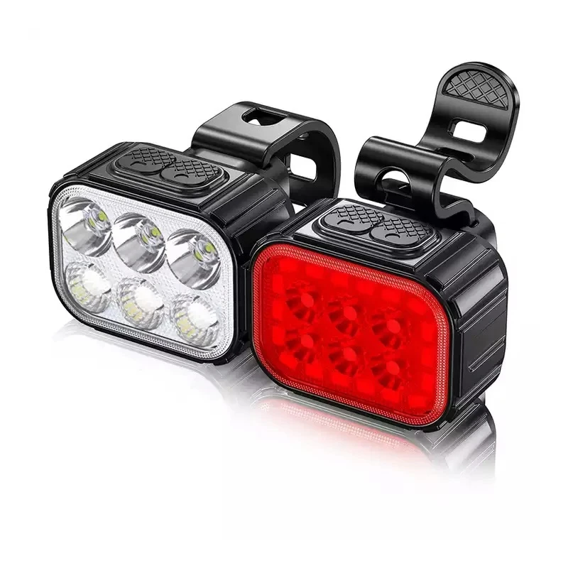 AliExpress HOMEFISH USB Rechargeable Bike Light Set - Mountain Road Bicycle Front And Rear Safety Lights with Helmet Mount 4H Endurance for Cycling
