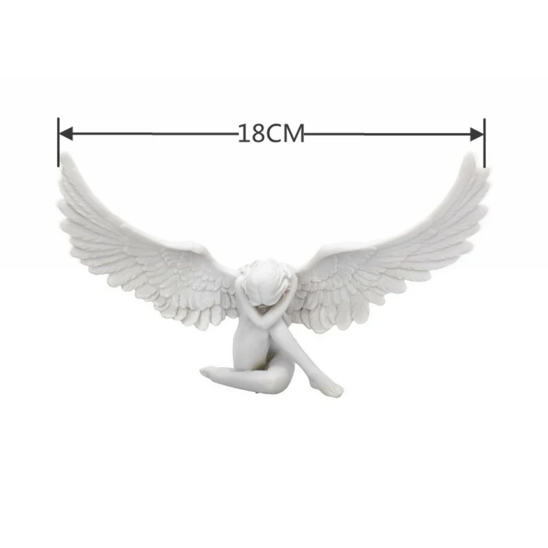 Angel Wing Figurine Modern 3D Embrace Angel Wings Sculpture Crafts 3D Angel Wing Statue Figurine Resin Artwork Craft Home Decor