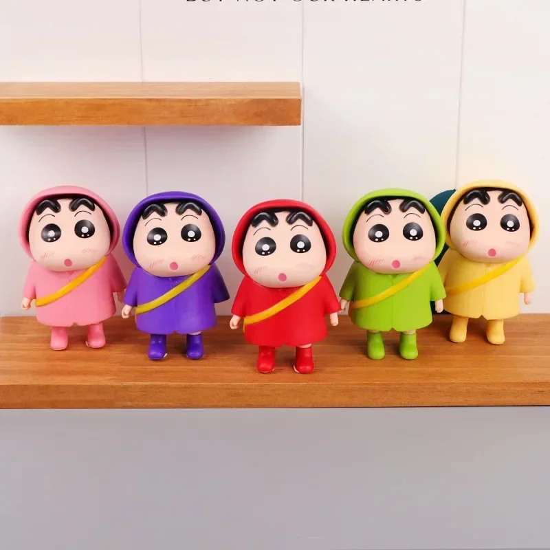 5pcs Nohara Shinnosuke Leisure Shinnosuke Think Lie Down Anime Crayon Shin-Chan Collectible Figures Model Toys Gift Ornaments