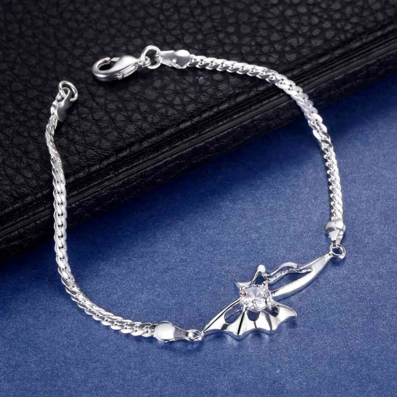 Armband aus 925er-Sterlingsilber, glänzende klassische Seitenkette für Damen, modisch, schlicht, Verlobung, Hochzeit, Schmuck, 5A-Zirkon, Geschenke