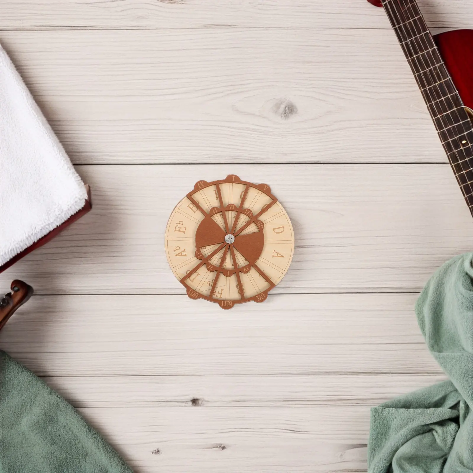 2Pcs Circle of Fifths Wheel Wooden Melody Tool Music Theory Trainer Guitar Learning Aid Portable Piano Composition view 5