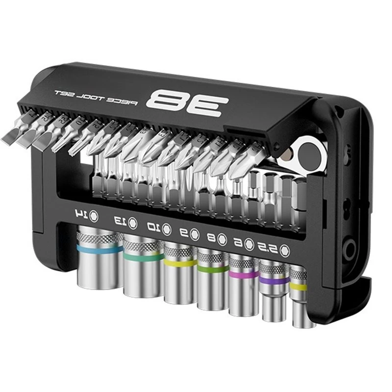 A89E-38-Piece Set Fast Ratchet Wrench Sleeve Tool Fast Hexagonal Torx Screwdriver Portable Fast Hexagonal Torx Screwdriver