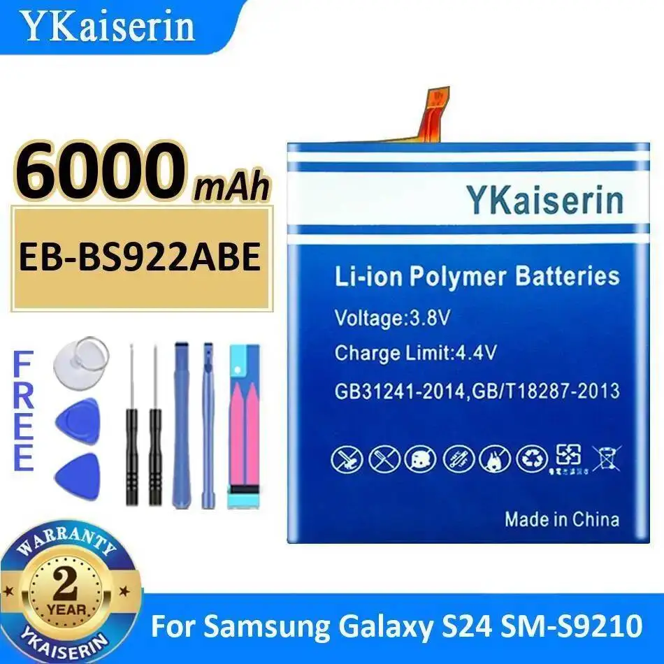 แบตเตอรี่โทรศัพท์มือถือ EB-BS922ABE รุ่นพรีเมียม ความจุ 6000mAh สำหรับ Samsung Galaxy S24 SM-S9210