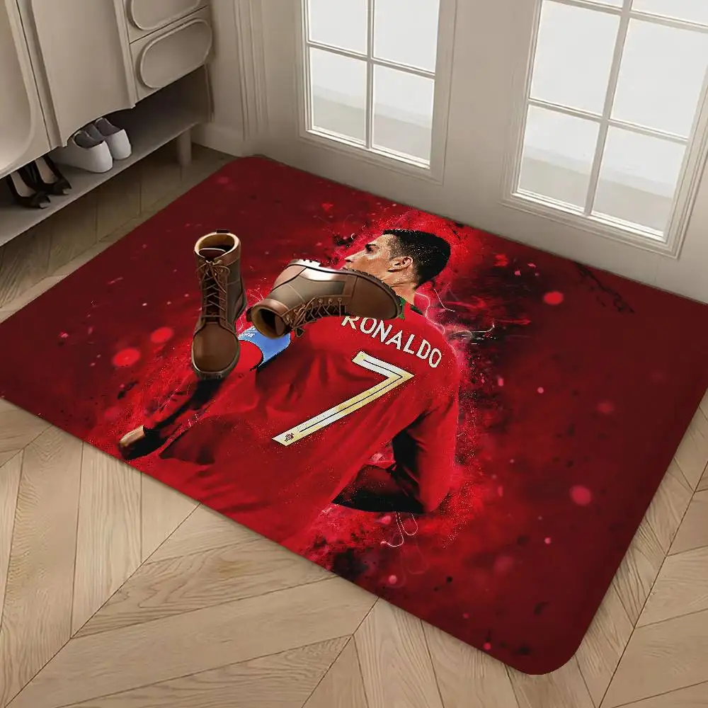FOOTBALL Cr7 R-Ronaldo Floor Mat INS Style Soft Bedroom Floor House Laundry Room Mat Anti-skid Household Carpets