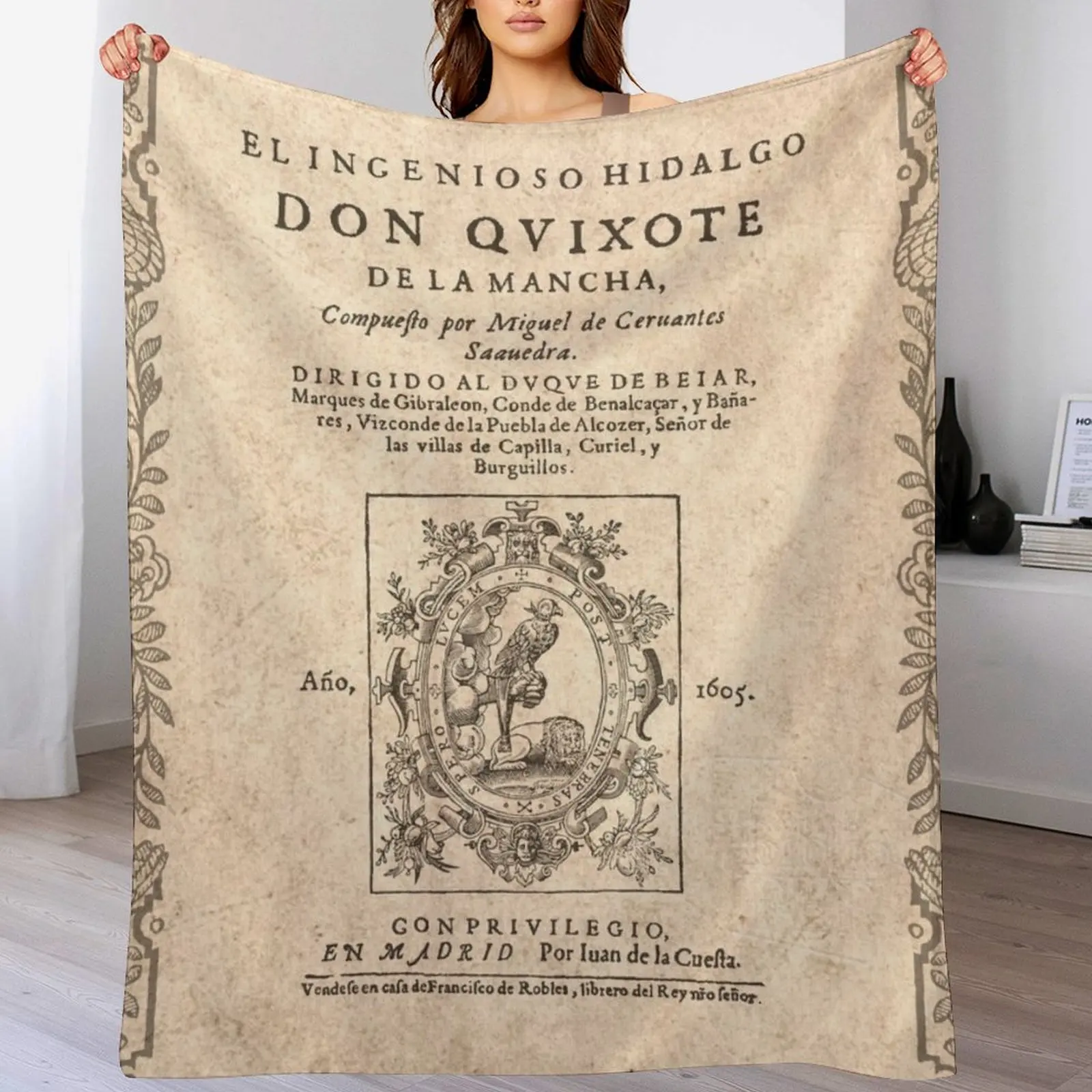 

Cervantes, Don Quijote de la Mancha 1605 Throw Blanket Blankets For Baby Stuffeds Blankets