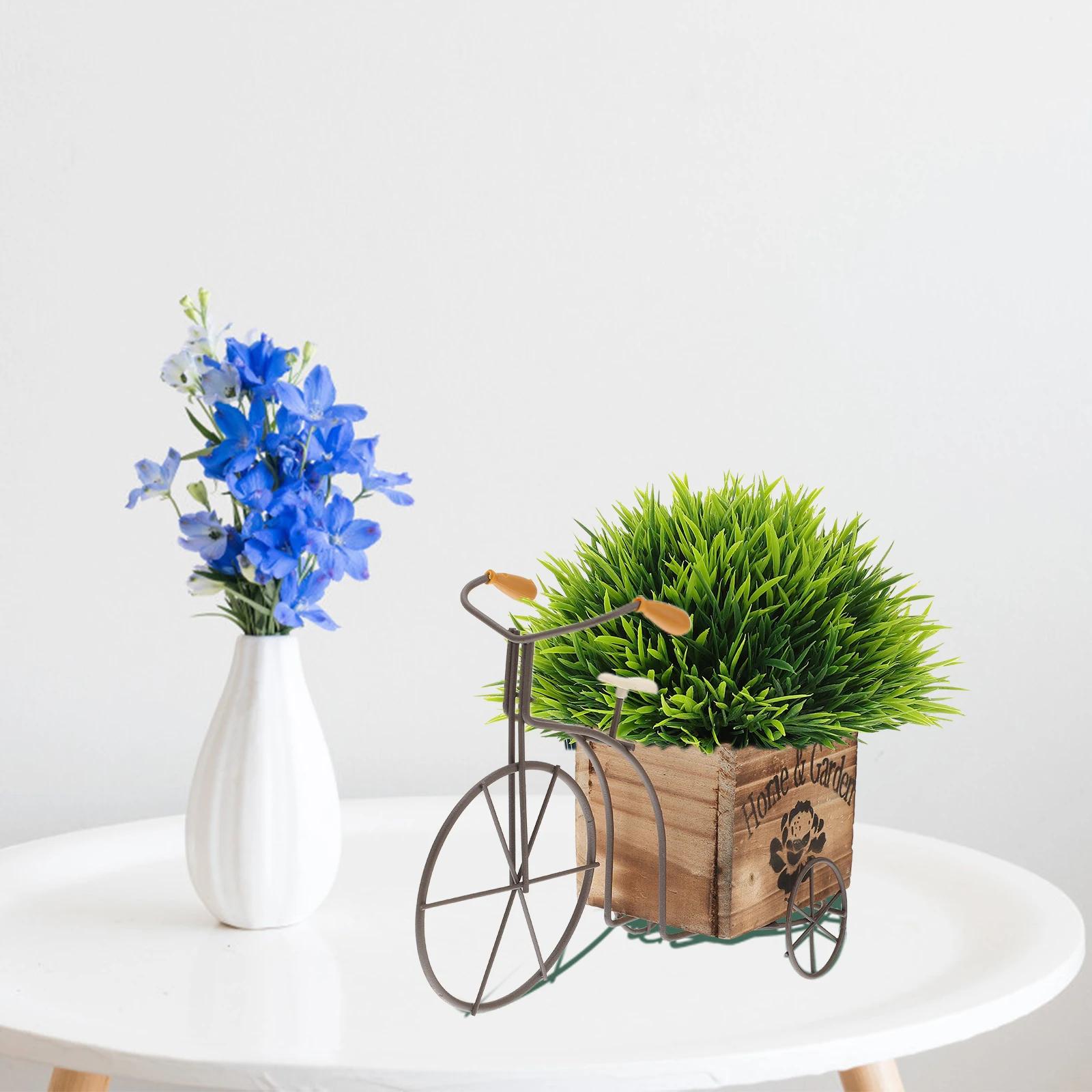 Wooden Bicycle Flower Box Durable Eco Friendly Craft Ornament Container Home Decor Modern Vase Gift Idea Mini Roses Table