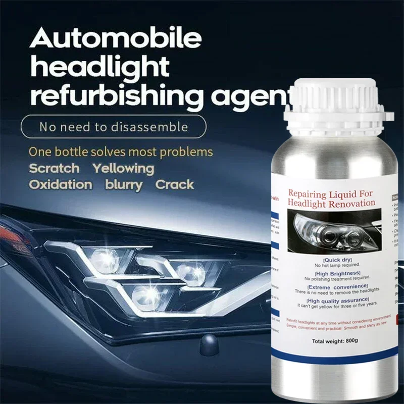 Car Headlight Polishing Liquid Polymer Car Headlamp Renovation Restoration Cleaning Agent 800ML Auto Repair Products