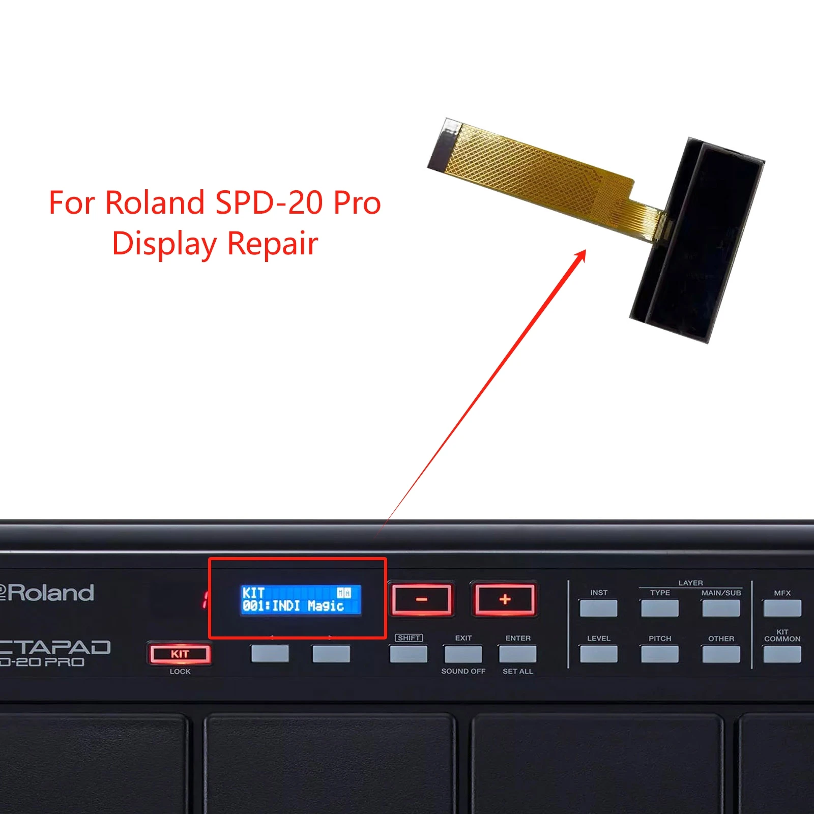 For Roland SPD-20 Pro Matrix OLED LCD Screen Repair (Without Backlight)