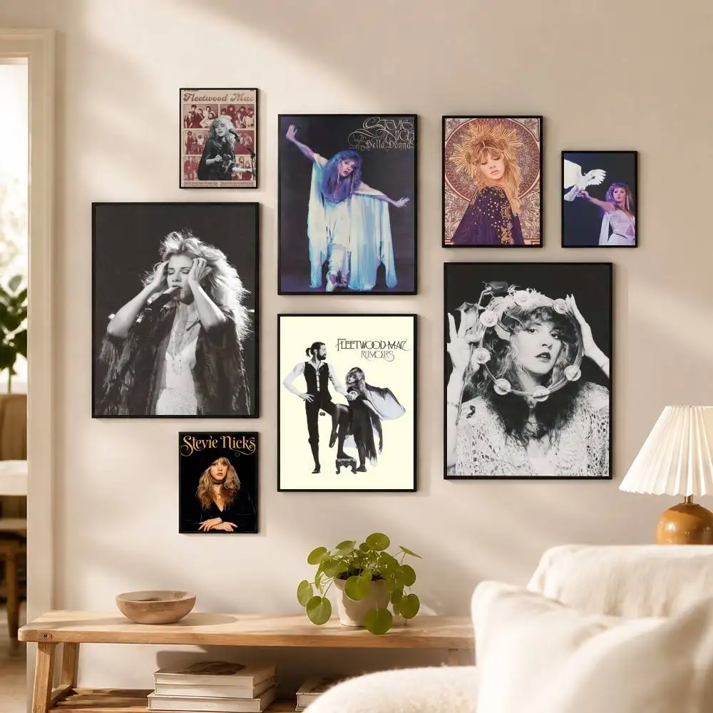 Vintage Stevie Nicks Singer  Poster Waterproof Wall Art Sticker For Bar Living Room Vintage Decor High Quality Print Gift
