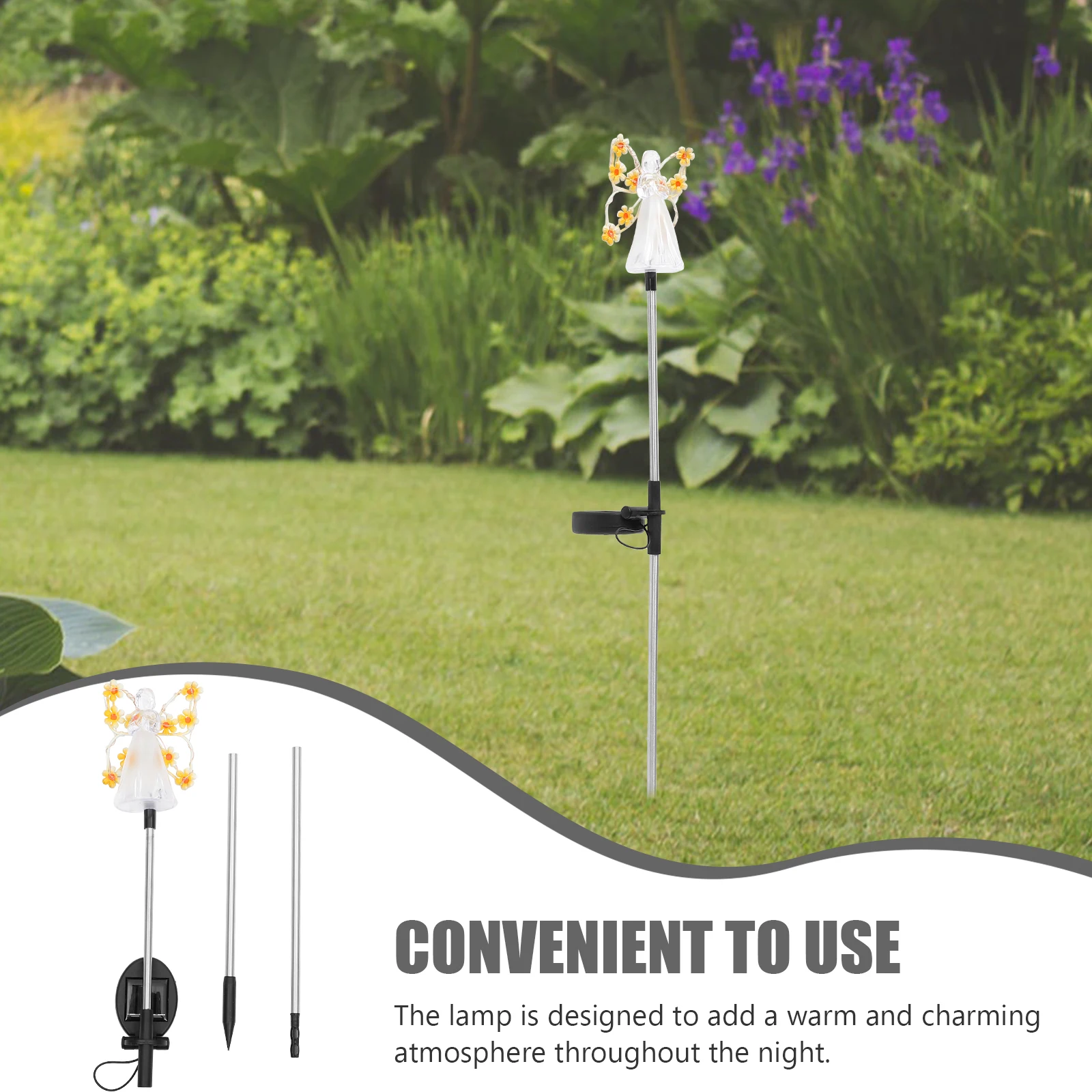 

Angel Garden Lamp Decorative Angel Stake Lights For Cemetery Lawn Yard Pathway Courtyard Stick Outdoor Solar Light Durable Art