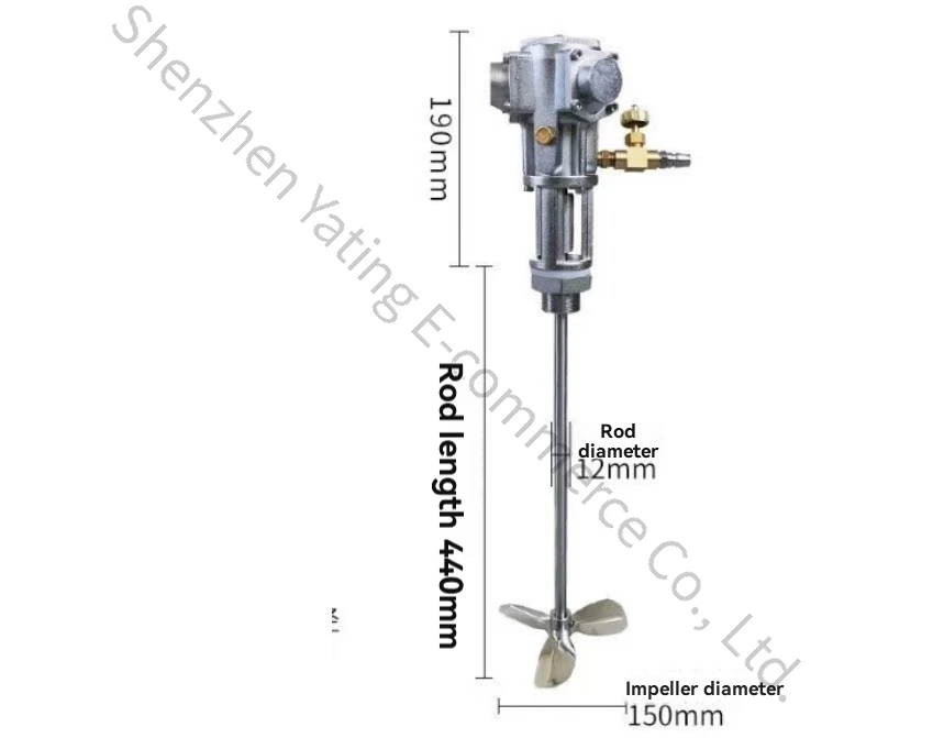

Пневматический миксер на 5 галлонов с фланцем, из нержавеющей стали, для жидких красок и моющих средств, коммерческий, с регулируемой скоростью, малый миксер