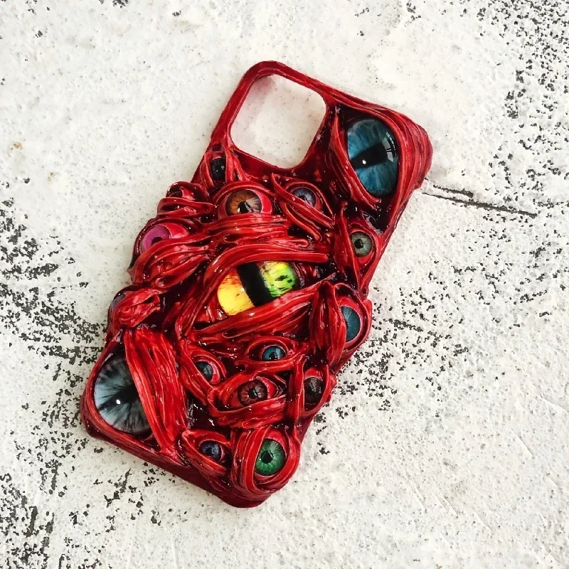 4012 Original Handmade Customized Phone Case 3D Cthulhu Eyes Horror Gothic Punk Dark Cthulhu Halloween Gift  Cell Phone Case