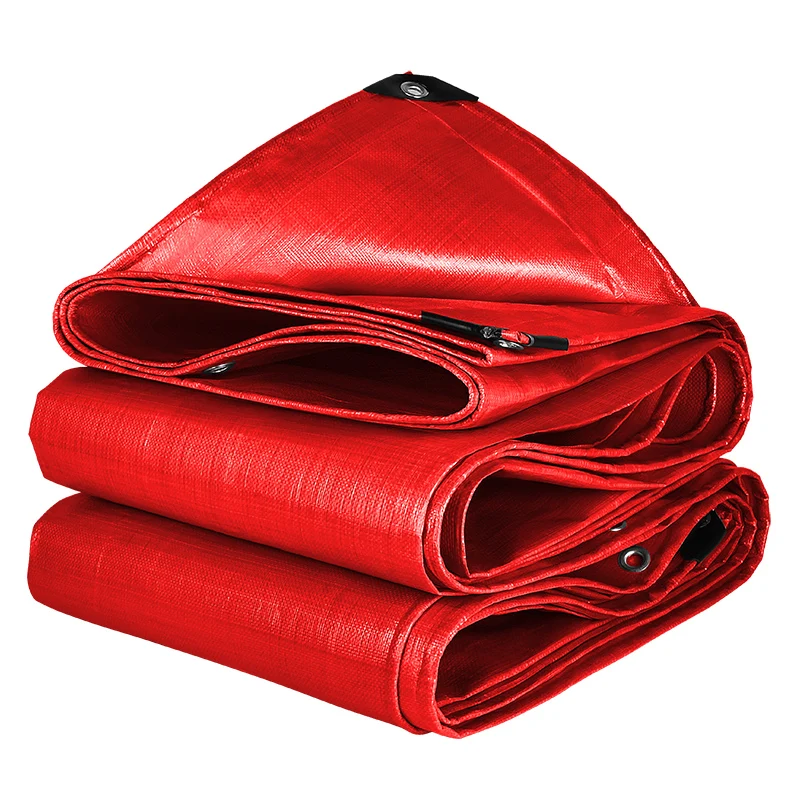 

0.32mm Red PE Tarpaulin Thickened Waterproof Sunscreen Plastic Rain Cover Sunshade Custom Hitching Cloth Rainproof Cloth