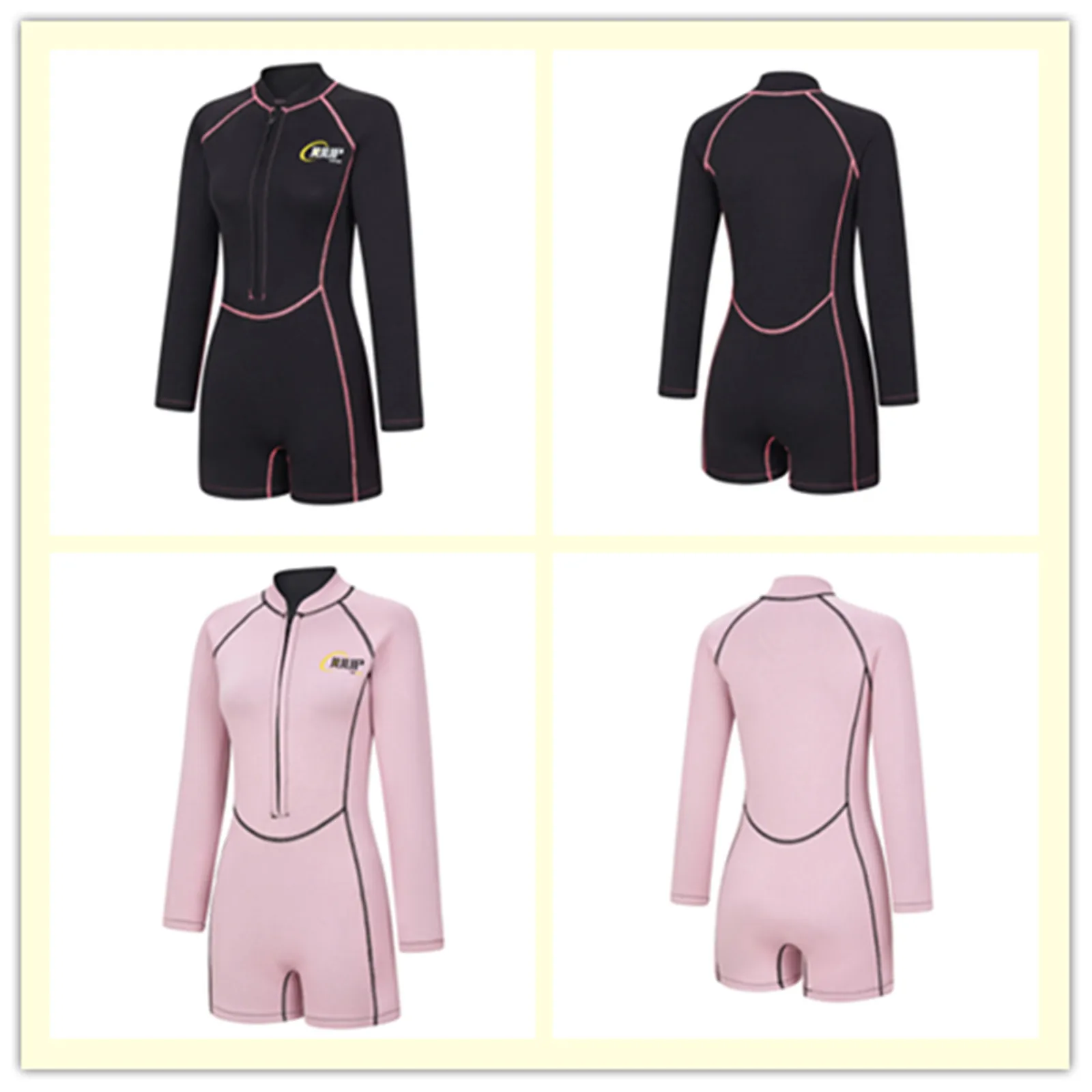 إمرأة 2.5 مللي متر النيوبرين قطعة واحدة ملابس السباحة طفح الحرس ملابس السباحة سستة الجبهة بذلة السباحة تصفح الغوص