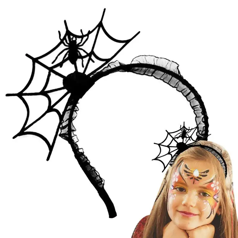 Halloween Headband Decorative Festive Spider Hair Hoop With Choker Necklace Photo Props Fancy Dress Cosplay Accessories